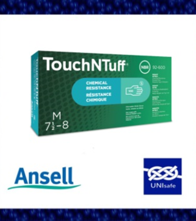 Ansell TouchNTuff 92-600一次性丁腈手套，尺寸S至XL